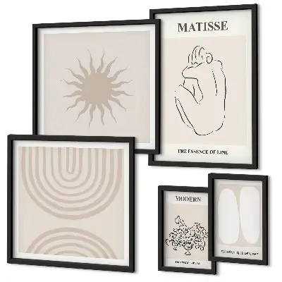 Minimalist line art wall decor set of 5 pieces