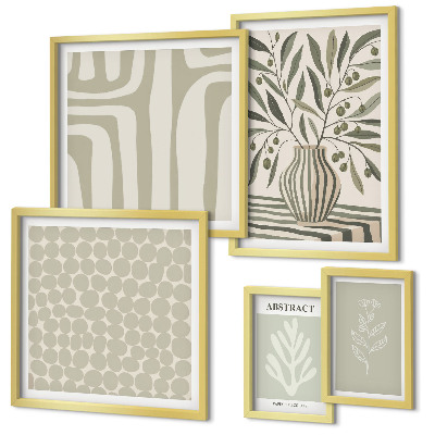 Framed photo set Scandinavian plant patterns