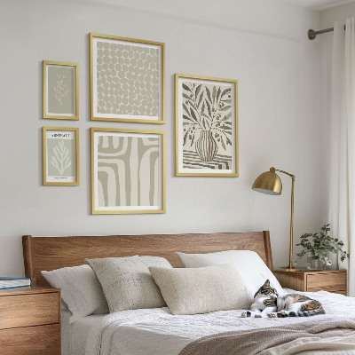 Framed photo set Scandinavian plant patterns