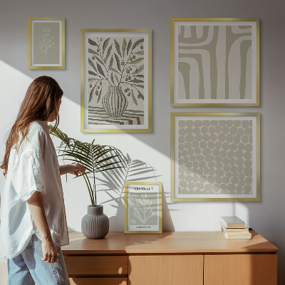 Framed photo set Scandinavian plant patterns