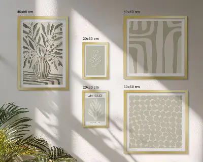 Framed photo set with Scandinavian plant patterns