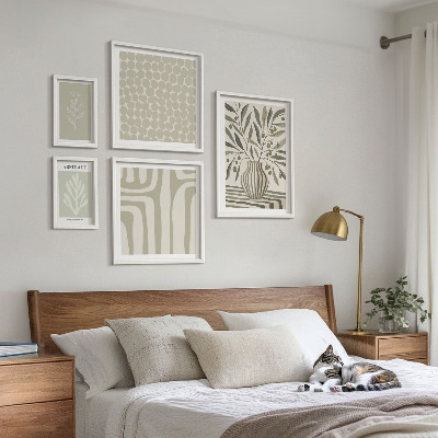 Framed photo set Scandinavian plant patterns