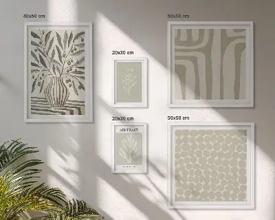 Framed photo set with Scandinavian plant patterns