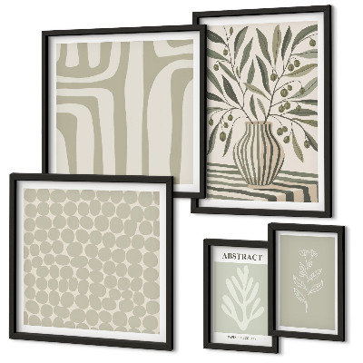 Framed photo set Scandinavian plant patterns