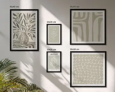 Framed photo set with Scandinavian plant patterns