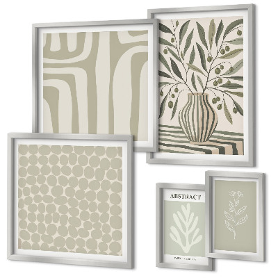 Framed photo set Scandinavian plant patterns