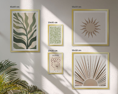Gallery wall Stylish abstract plant graphics