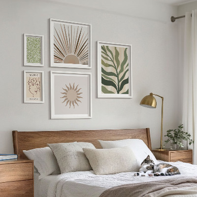 Gallery wall Stylish abstract plant graphics
