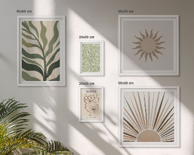 Gallery wall Stylish abstract plant graphics