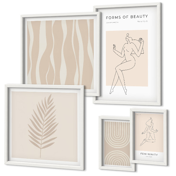 Set of 5 wall art pieces Beautiful minimalist motifs