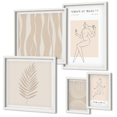 Set of 5 wall art pieces Beautiful minimalist motifs