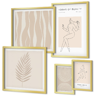 Set of 5 wall art pieces Beautiful minimalist motifs