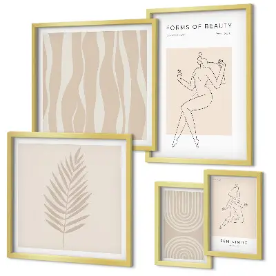 5 Piece Minimalist Wall Art Set with beautiful motifs