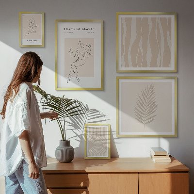 Set of 5 wall art pieces Beautiful minimalist motifs