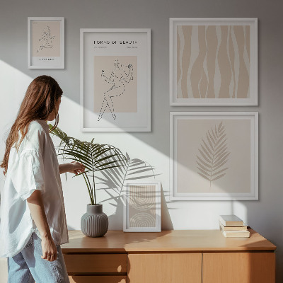 Set of 5 wall art pieces Beautiful minimalist motifs