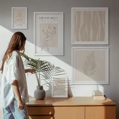 5 Piece Minimalist Wall Art Set with beautiful motifs