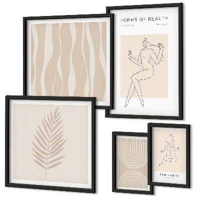 Set of 5 wall art pieces Beautiful minimalist motifs