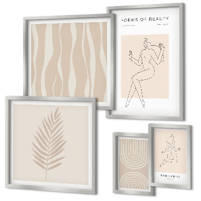 Set of 5 wall art pieces Beautiful minimalist motifs