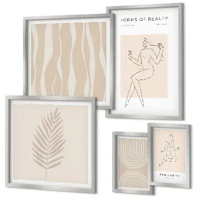 5 Piece Minimalist Wall Art Set with beautiful motifs