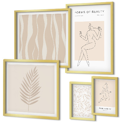 Framed photo set Stylish graphics of women and plants