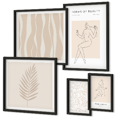 Framed photo set Stylish graphics of women and plants