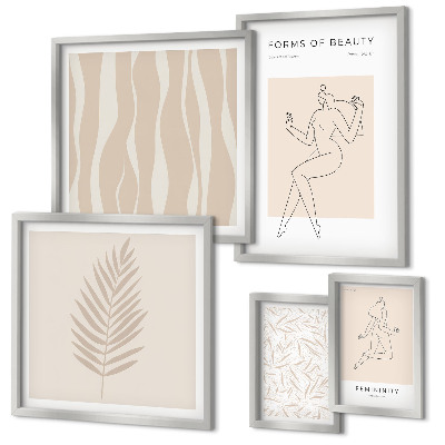 Framed photo set Stylish graphics of women and plants