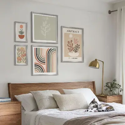 Stylish plant abstraction wall art set of 5 pieces