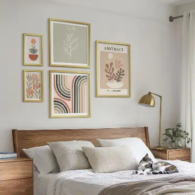 Stylish plant abstraction wall art set of 5 pieces