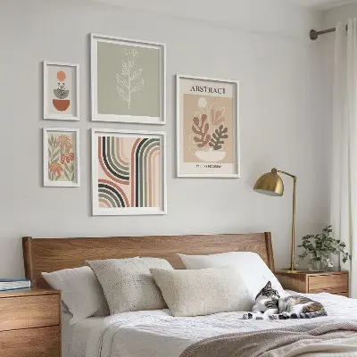 Stylish plant abstraction wall art set of 5 pieces