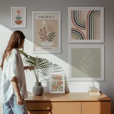 Stylish plant abstraction wall art set of 5 pieces