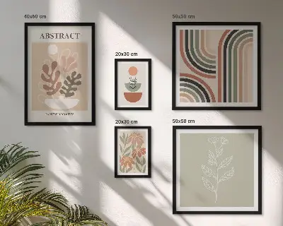 Stylish plant abstraction wall art set of 5 pieces