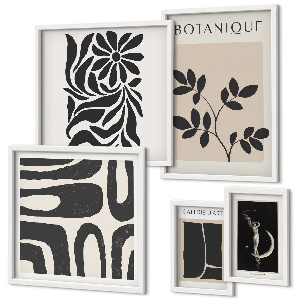 Gallery wall Modern plant motifs