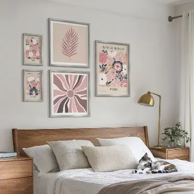 Framed flower market photo set boho style