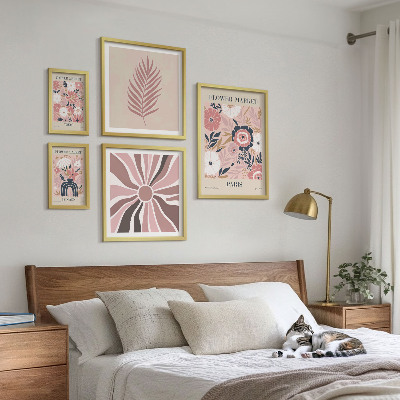 Framed photo set Boho style flower markets