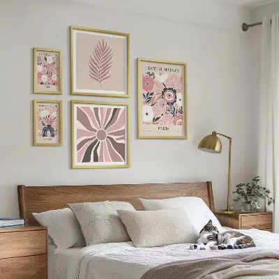 Framed flower market photo set boho style