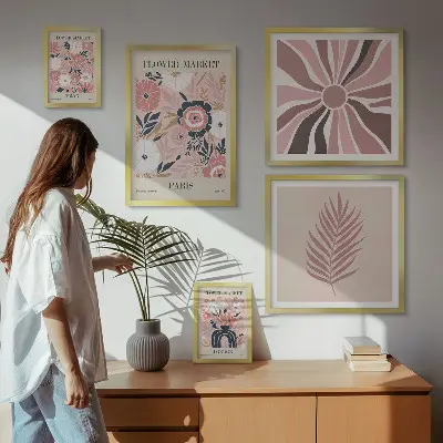 Framed flower market photo set boho style