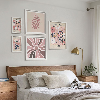 Framed photo set Boho style flower markets