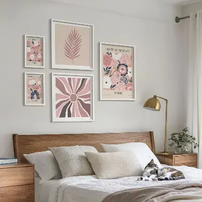 Framed flower market photo set boho style