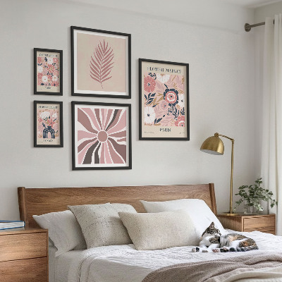 Framed photo set Boho style flower markets