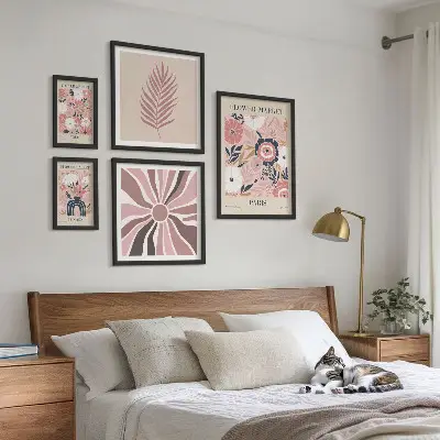 Framed flower market photo set boho style