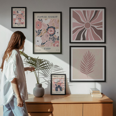 Framed photo set Boho style flower markets
