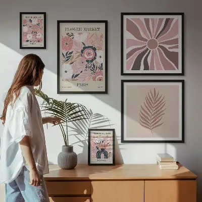 Framed flower market photo set boho style