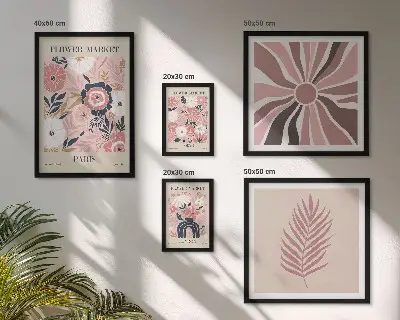 Framed flower market photo set boho style
