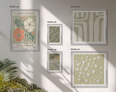 Set of 5 wall art pieces Plant motifs boho patterns