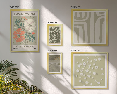 Set of 5 wall art pieces Plant motifs boho patterns