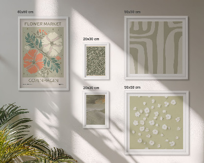 Set of 5 wall art pieces Plant motifs boho patterns