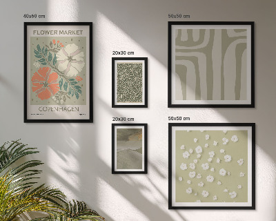 Set of 5 wall art pieces Plant motifs boho patterns
