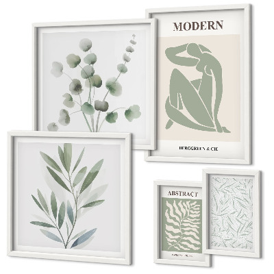 Framed photo set Stylish plant decorative motifs