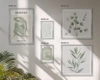 Framed photo set with stylish plant decorative motifs