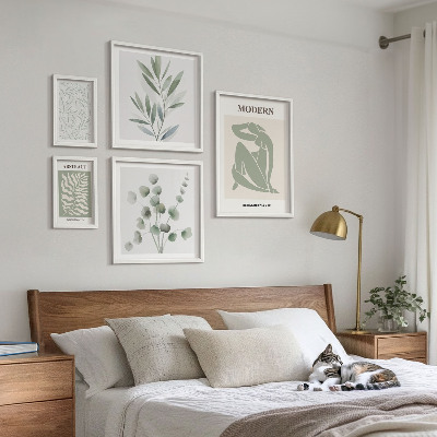 Framed photo set Stylish plant decorative motifs
